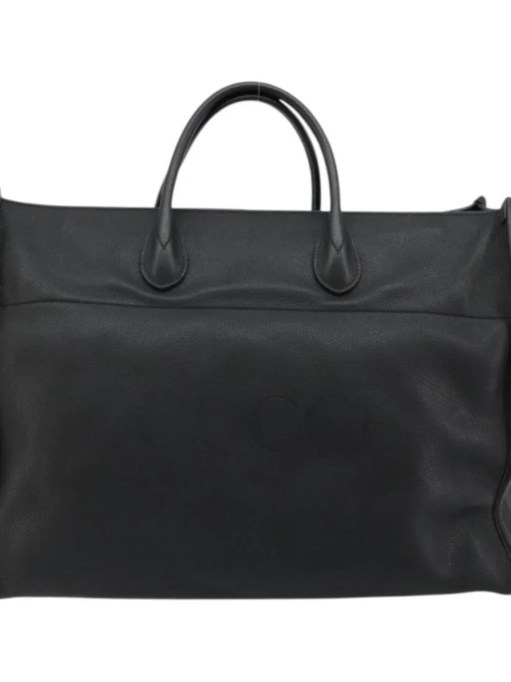 GUCCI Tote Bag Leather 2way Black Gold 674837 Auth